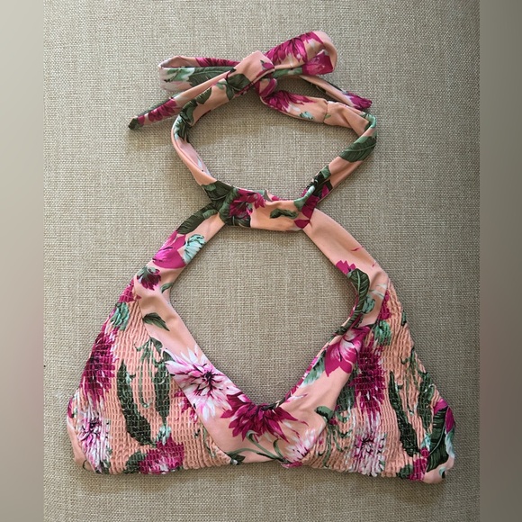 Tori Praver Floral Bikini Top Swimwear / Designed in Hawaii/ Size Small - Picture 2 of 11